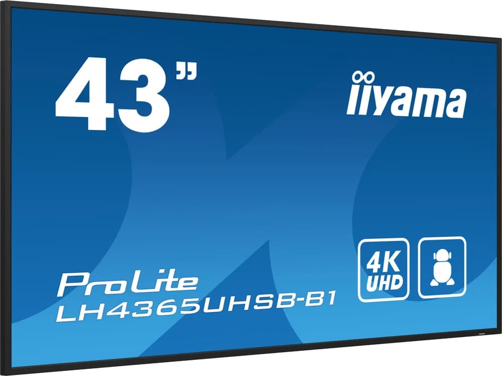 Ecran Profesional IPS LED iiyama ProLite 42.5" LH4365UHSB-B1, UHD (3840 x 2160), HDMI, DisplayPort, Boxe (Negru) "LH4365UHSB-B1" — miniatură
