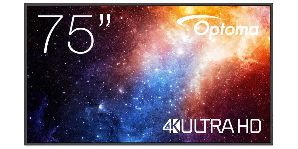 Display profesional Optoma 75" N3751K, UHD, 450 cd/m², Android 11, 4GB RAM, 32GB ROM, difuzoare 2x10W