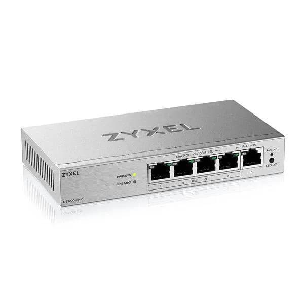 ZYXEL GS1200-5HPV3 5-Port Gigabit PoE Web-Managed Switch — miniatură