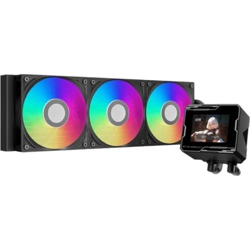 COOLER PCCooler "GT360M ARGB Display", skt. Intel si AMD, racire cu lichid, 3 x 120mm, viteza rotatie pompa 2600 RPM, 3000 RPM, ARGB adresabil, negru "GT360M ARGB Display BK"