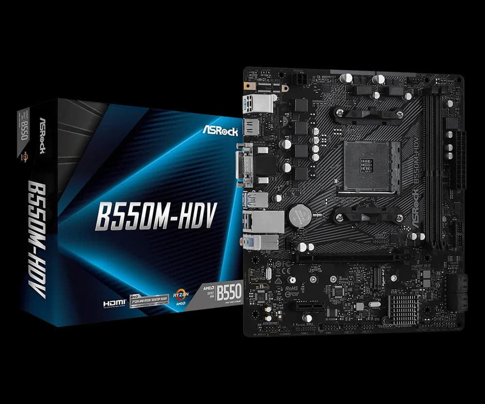 Placa de baza ASRock B550M-HDV, Socket AM4, DDR4, Micro-ATX — miniatură