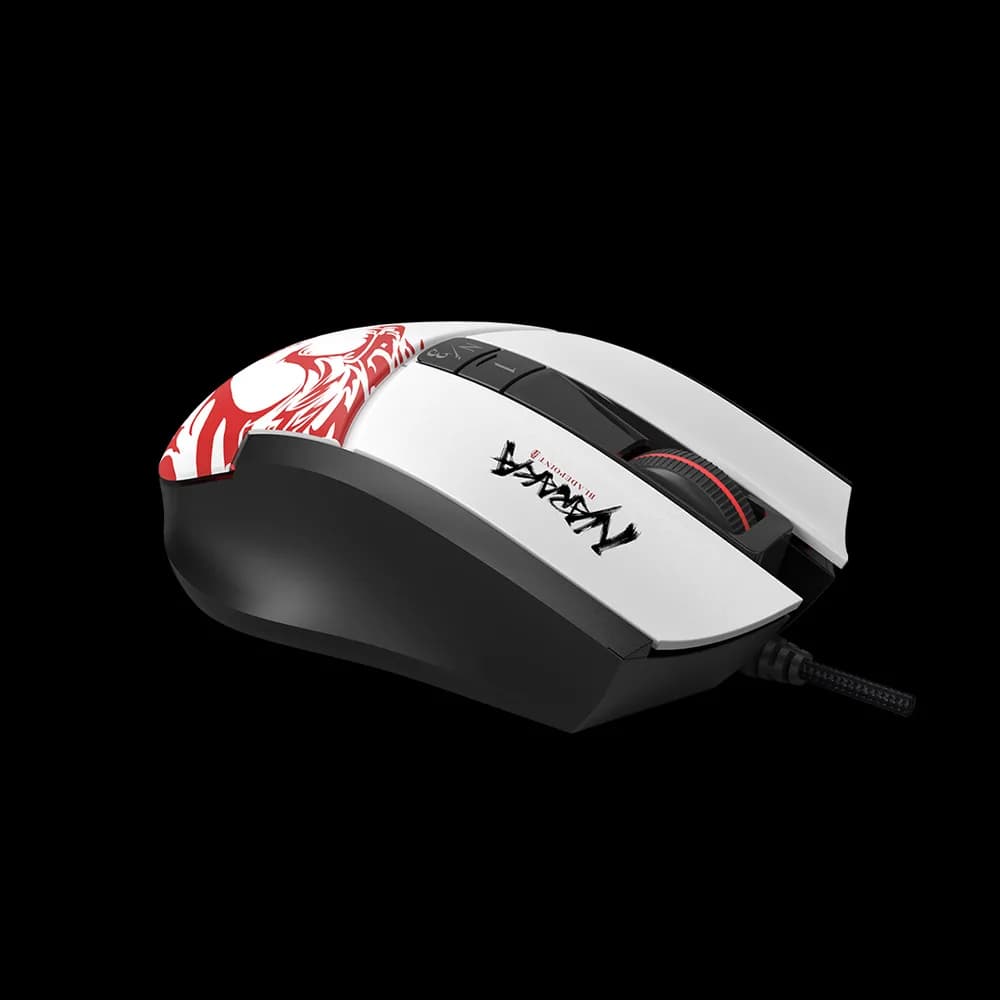 MOUSE A4tech - gaming, "Bloody co-branded Naraka", cu fir, USB, optic, 12000 cpi, butoane/scroll 10/1, alb, "L65 Max" (include TV 0.18lei) — miniatură