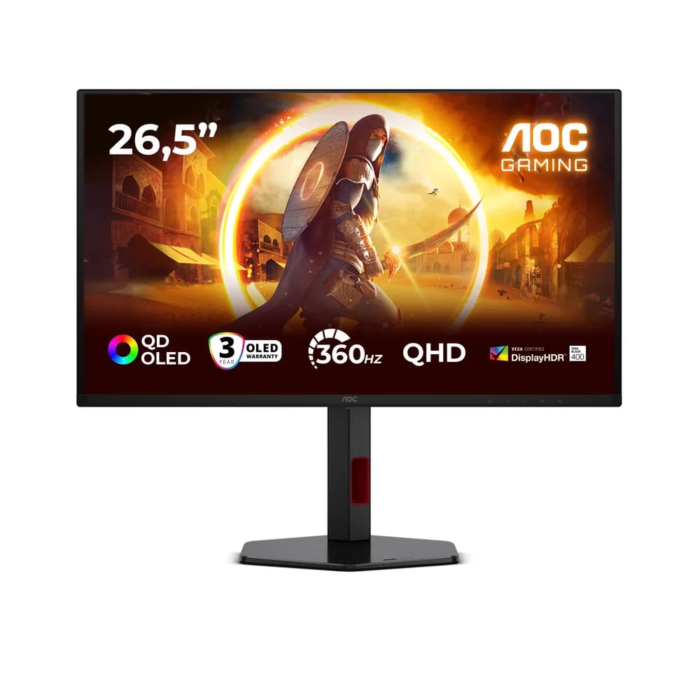 Monitor Gaming QD-OLED AOC 26.5" Q27G4SDR, QHD (2560x1440), HDMI, DisplayPort, Pivot, 360 Hz, 0.03 ms (Negru) "Q27G4SDR"