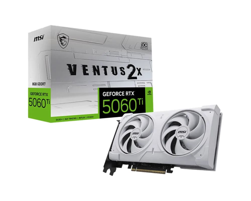 MSI GeForce RTX 5060 Ti 8G VENTUS 2X OC WHITE PLUS VGA "RTX 5060 TI 8G VENTUS 2X OC WHITE PLUS"