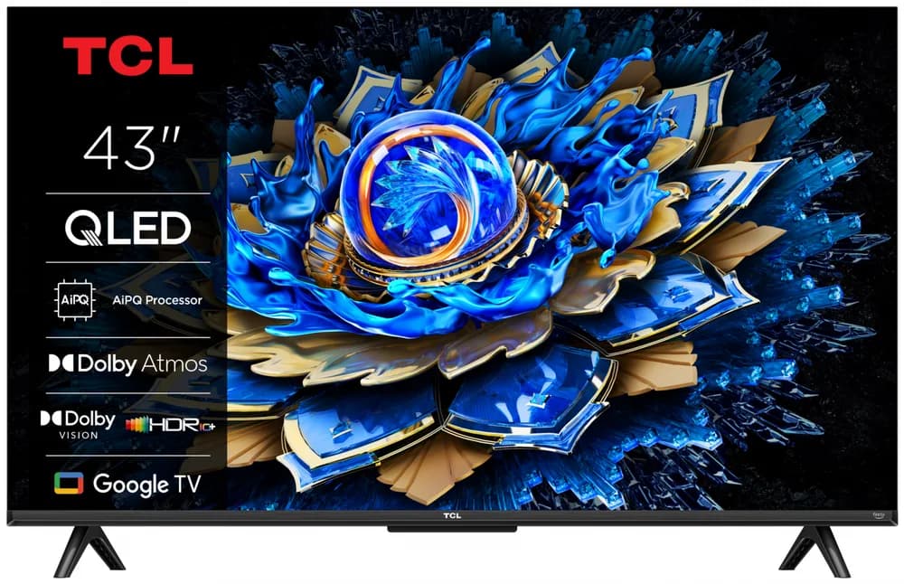Televizor TCL QLED 43T69C, 108 cm, Smart Google TV, 4K