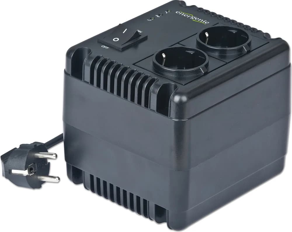 AVR GEMBIRD 1000VA/ 600W, 2 x socket Schuko, indicatie status cu LED, sinusoida pura, "EG-AVR-1001"i) — miniatură