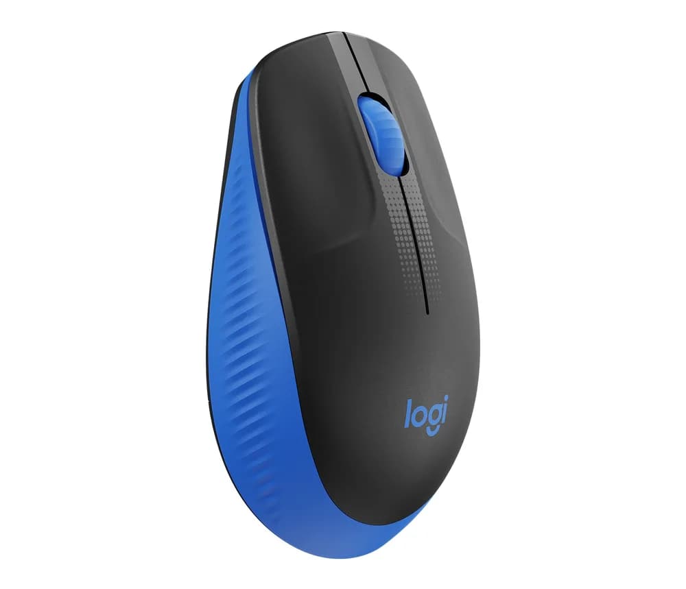 MOUSE LOGITECH, "M190", PC sau NB, wireless, 2.4GHz, optic, 1000 dpi, butoane/scroll 3/1, negru / albastru, 45507171 "910-005907" — miniatură