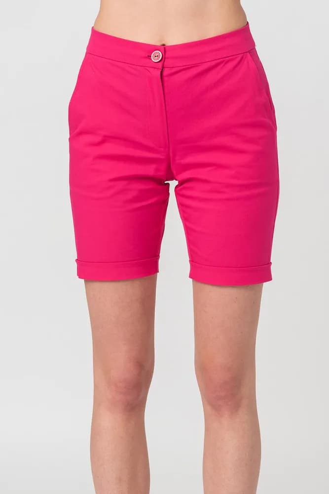 PANTALONI SCURT CASUAL FEMEI FUXIA XL — miniatură