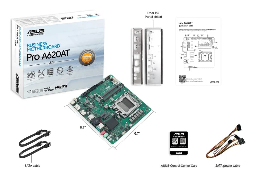 Placa de baza PRO B840M-B AMD B840 Socket AM5 mATX "90MB1L5M-M0EAYC" — miniatură