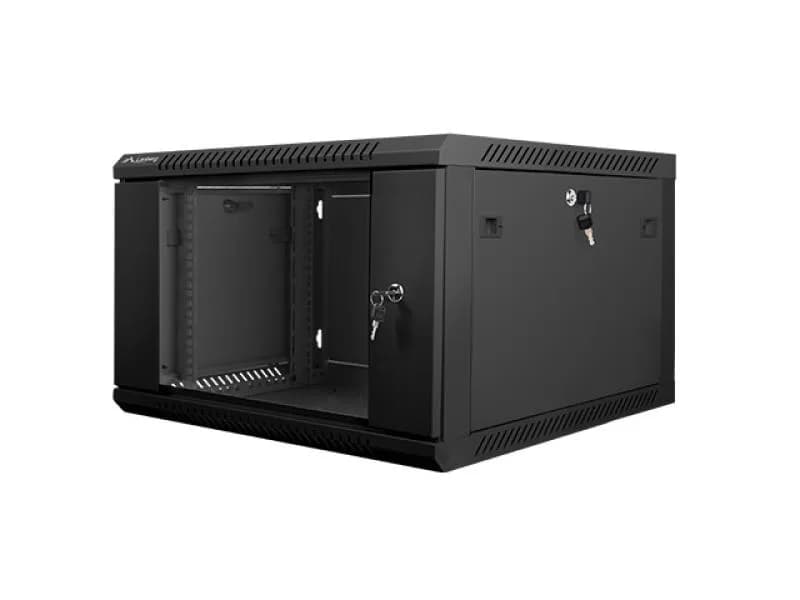 Dulap rack de perete 19", 6U, 600x600 mm, negru, V2