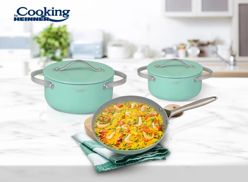 SET GATIT 5 PIESE ALUMINIU PRESAT, CRETA, COOKING BY HEINNER — miniatură