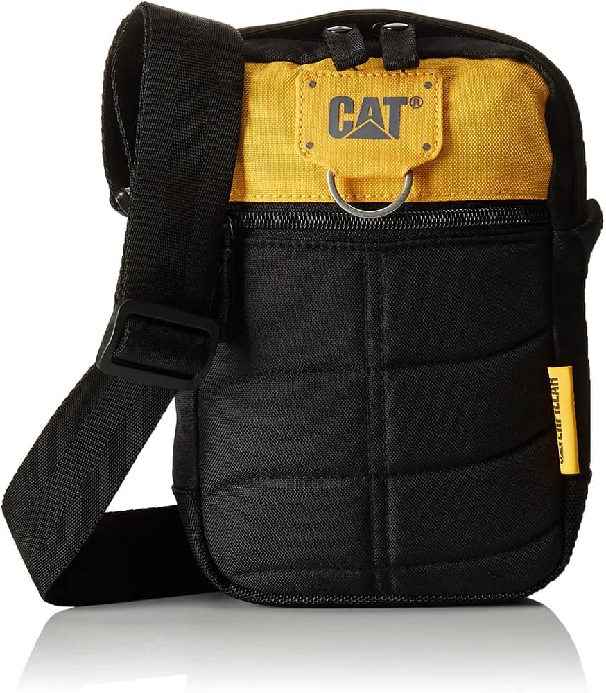 Borseta mini de umar CATERPILLAR Millennial Classic - Rodney, material 600D polyester - negru/galben "CAT-83437-12"