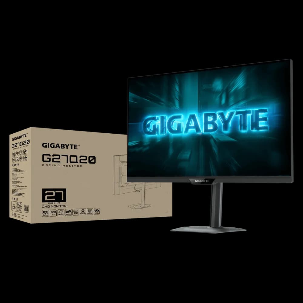 Monitor GIGABYTE G27Q20, 27", IPS, QHD, 2560x1440, HDMI, DisplayPort, G-Sync Compatible, AMD FreeSync Premium, Pivot, 210Hz, 0.5ms, Negru "G27Q20" — miniatură