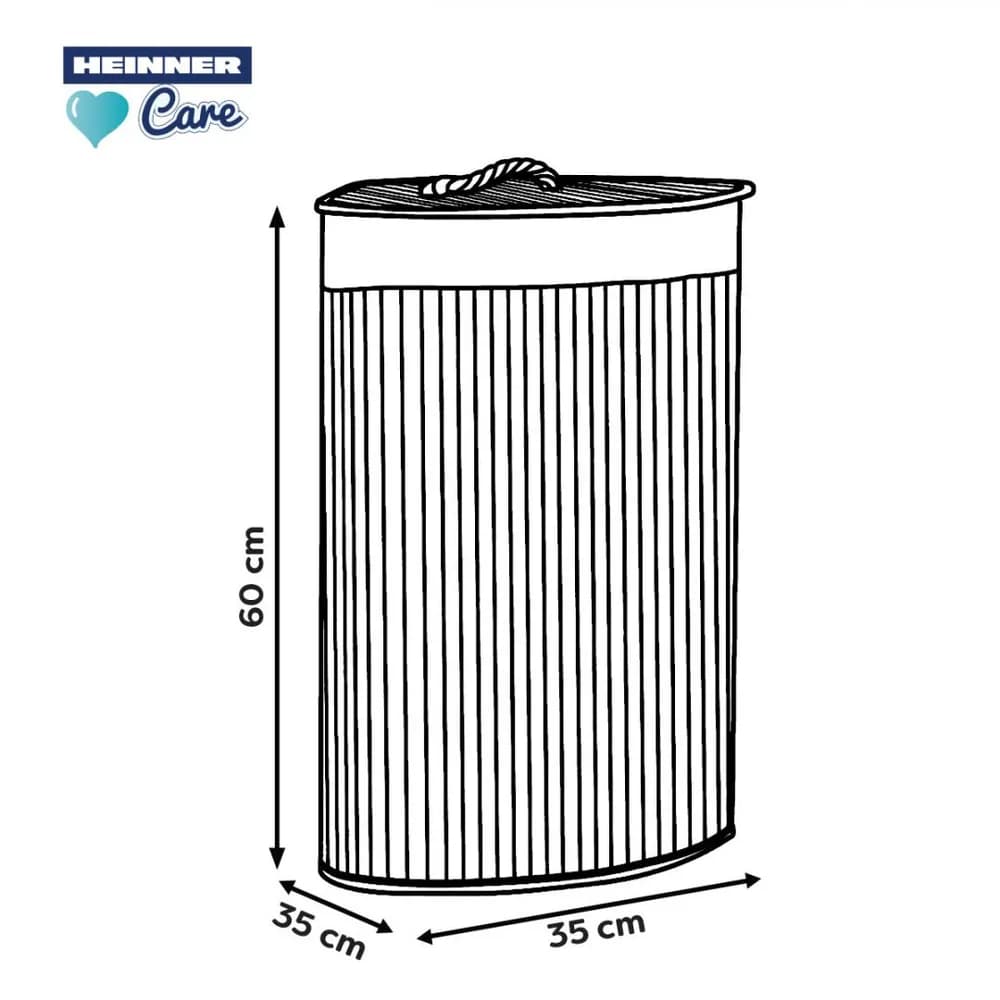 COS DE RUFE DIN BAMBUS PENTRU COLT, 35x35x60 CM, 55 L — miniatură