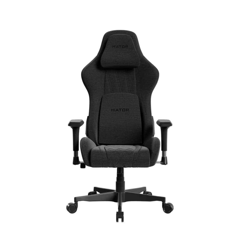 Scaun gaming Hator Darkside 3M Fabric, material cadru: Oțel, Țesătură CloudTouch™, piston cu gaz: Certificat SGS Clasa 4, cotiere: Ergonomice, 2D, bază cu 5 brațe ranforsate, realizată din PU armat, material de bază: spumă cu densitate mare InfuseFoam, dimensiune roți: 65 mm, material roți — miniatură