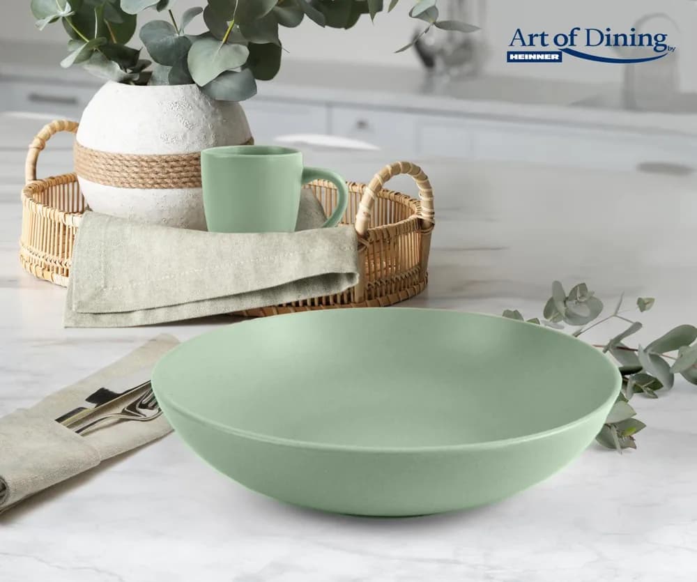 SET 6 FARFURII ADANCI CERAMICA 20 CM, YVONNE, ART OF DINING BY HEINNER — miniatură