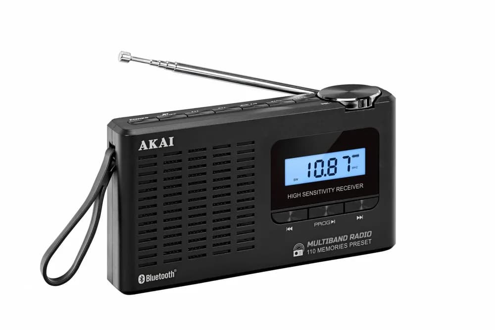 Radio cu ceas Akai APR-600 cu baterii 3x AAA, bluetooth 5.0, 0.8W, negru — miniatură