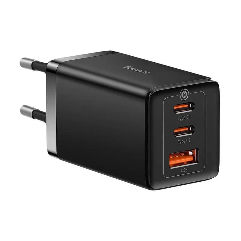 Incarcator retea Baseus GaN5 Pro, 65 W, 3 porturi, Negru