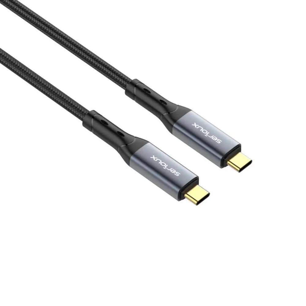 Cablu Serioux USB-C la USB-C, 240W, E-marker Chip integrat, viteza transfer 40Gbs, lungime cablu 100cm, iesire video 8K@60HZ sau Dual 4k@ 60hz, negru — miniatură