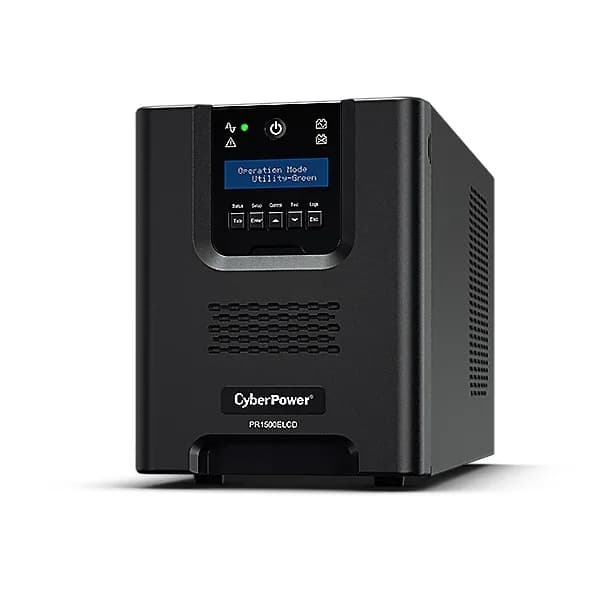 UPS CYBER POWER Line Int. cu Sinusoida Pura,tower, 1500VA/ 1350W,AVR,8xIEC,LCD,1xRBP0023,Backup 4-12 min,incarcare 8h,USB,RS232,GreenP,serie PR "PR1500ELCD"