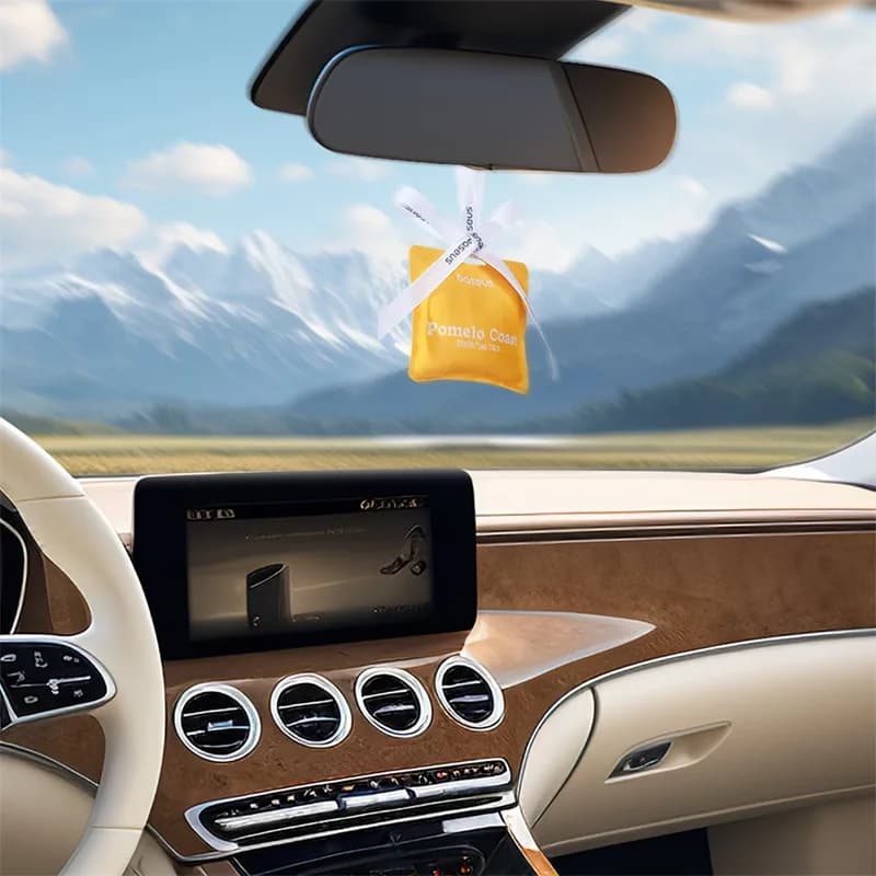 ODORIZANT AUTO Baseus Margaret Series, Pomelo Coast, dimensiune 70*70mm, galben "C20362400Y12-00" - 6932172643126 — miniatură