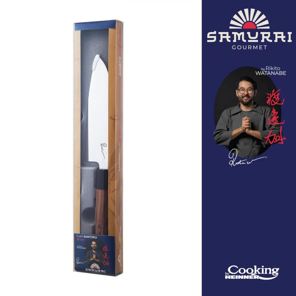 CUTIT SANTOKU 18 CM, RIKITO WATANABE, SAMURAI GOURMET, COOKING BY HEINNER — miniatură