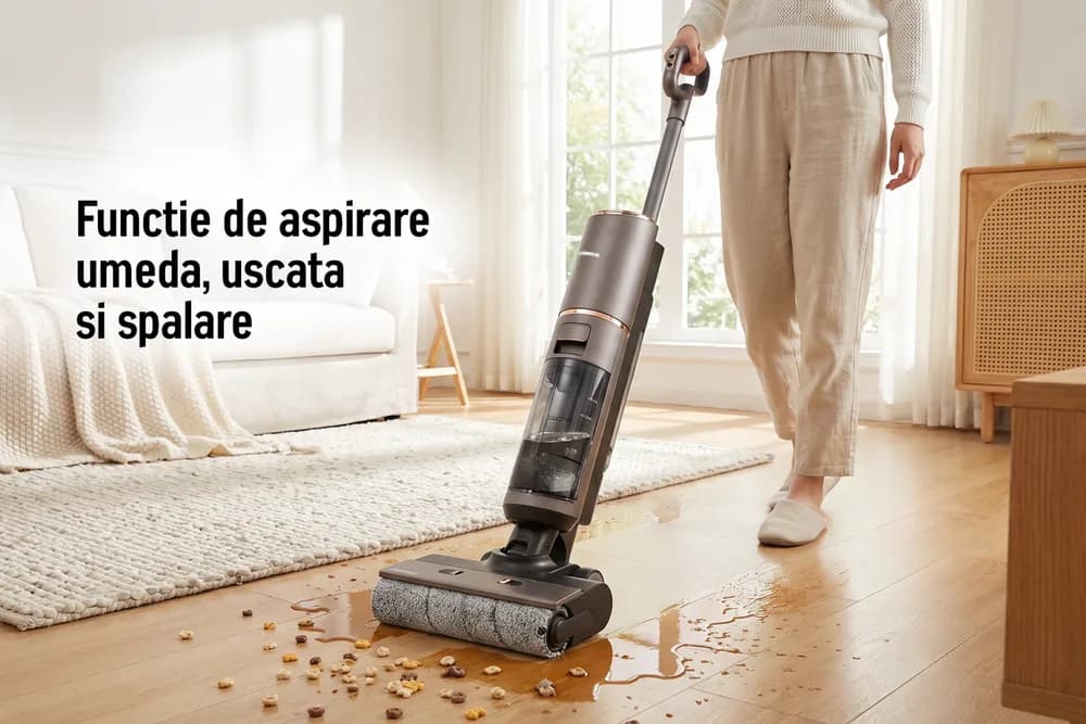 Aspirator vertical cu funcție spălare HEINNER AquaFusionPro HSFW- PB160DRYBK — miniatură