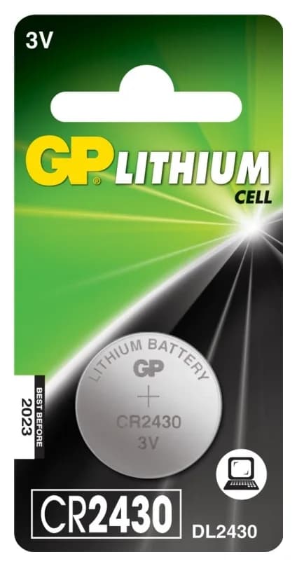 Baterie GP Batteries, butoni (CR2430) 3V lithium, blister 1 buc. "GPCR2430-2CPU1" "GPPBL2430052" - 945242