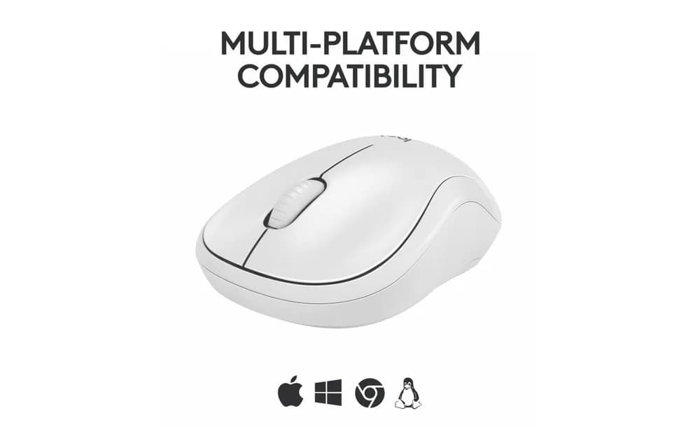 Mouse Wireless Logitech MK240 Silent Wireless, 1000 DPI, Alb — miniatură
