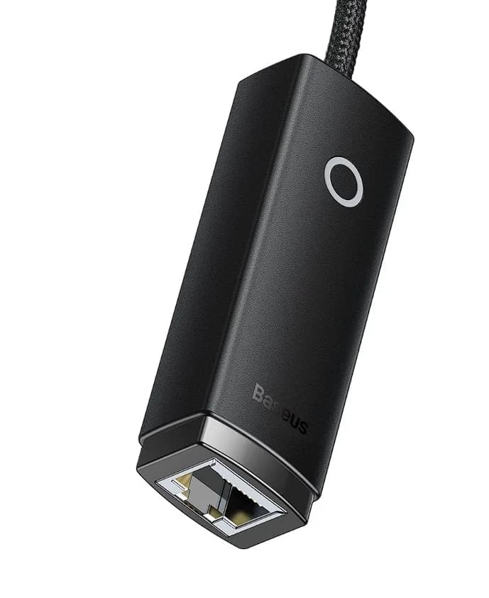 ADAPTOR RETEA Baseus Lite, USB 2.0 to RJ-45 10/100 Mbps Adapter, LED, negru "WKQX000001" - 6932172606022 — miniatură
