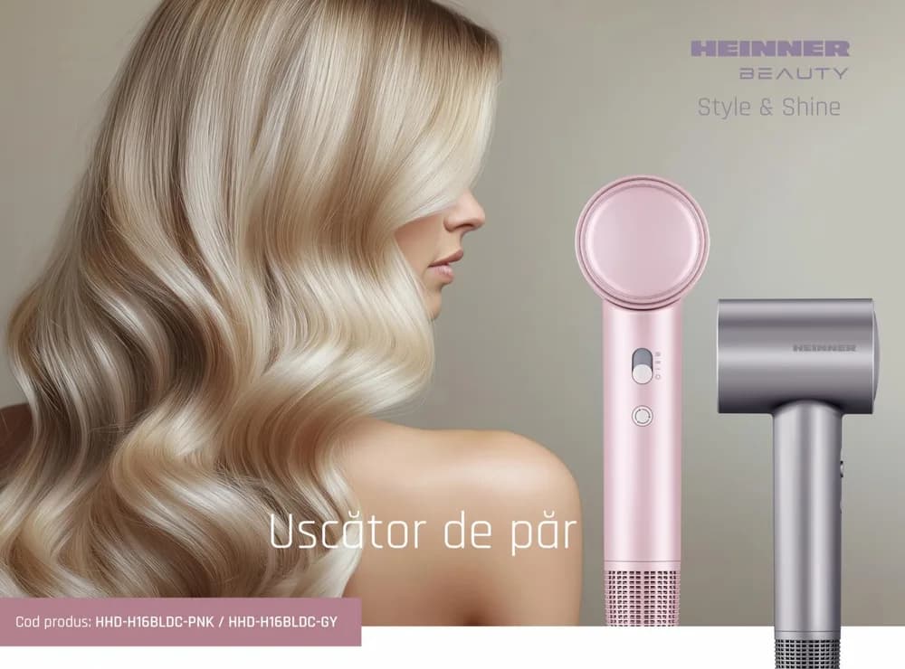 USCATOR DE PAR PROFESIONAL HEINNER HHD-H16BLDC-PNK — miniatură