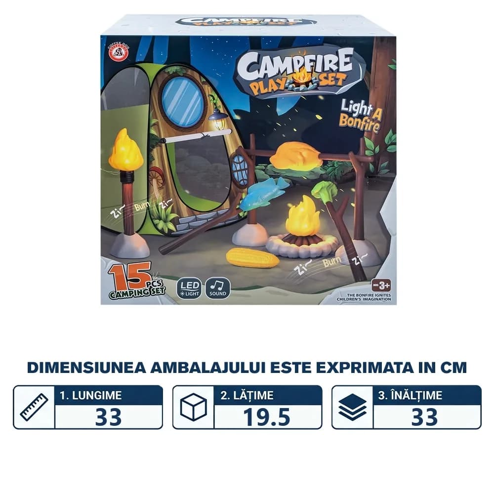 Set camping, cort + accesorii, cu baterii — miniatură