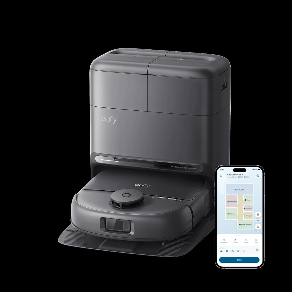 Robot All-in-One Anker "eufy Omni C28", 15.000 Pa, aspirare uscata si umeda, Wi-Fi, multi-suprafete, volum rezervor 2.2L, negru, "T211A310" - 0194644270452 — miniatură