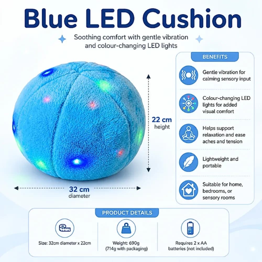 Pernă de Masaj LED – Albastru — miniatură