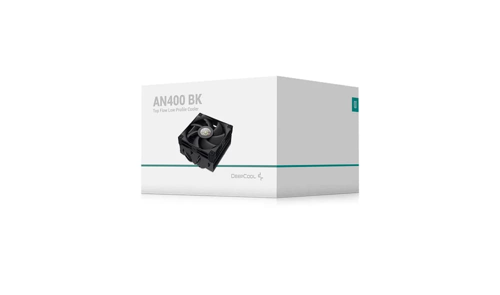 COOLER DeepCool "AN400 BK" skt. Intel si AMD, racire cu aer, vent. 92mm, 500 - 2950 RPM, 4 heatpipies, inaltime 52.5mm, iluminare LED alb,"R-AN400-BKWNMN-G" — miniatură