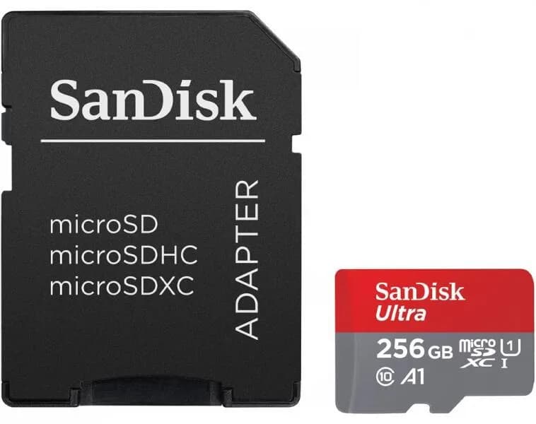 Card de Memorie MicroSDXC SanDisk, 256GB, UHS-I, Class 10, 80MB/s + Adaptor