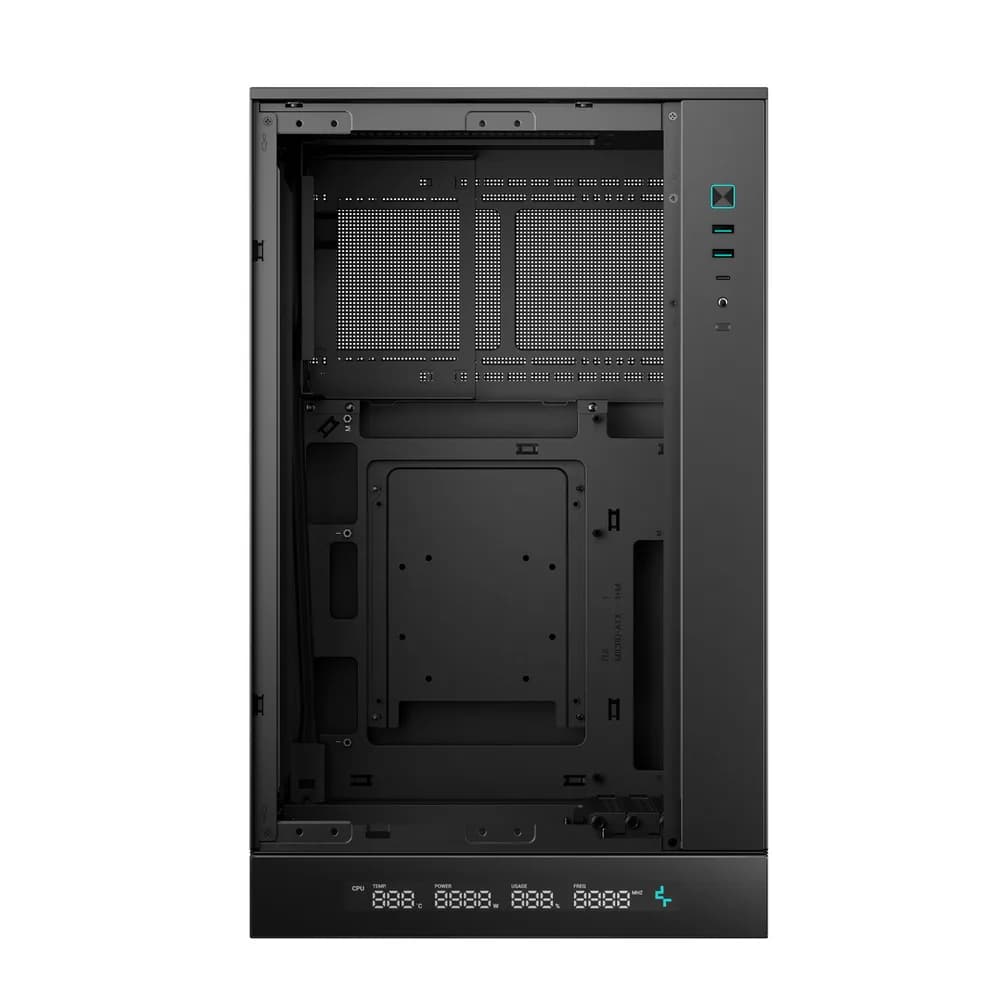 CARCASA DeepCool "CH270 DIGITAL", mini tower, gaming, fara sursa, suporta 6xfan, USB Type-C x 1, USB 3.2 gen 1 x 2, audio+mic, 4 sloturi expansiune, alb, "R-CH270-BKNDM0-G-1" — miniatură