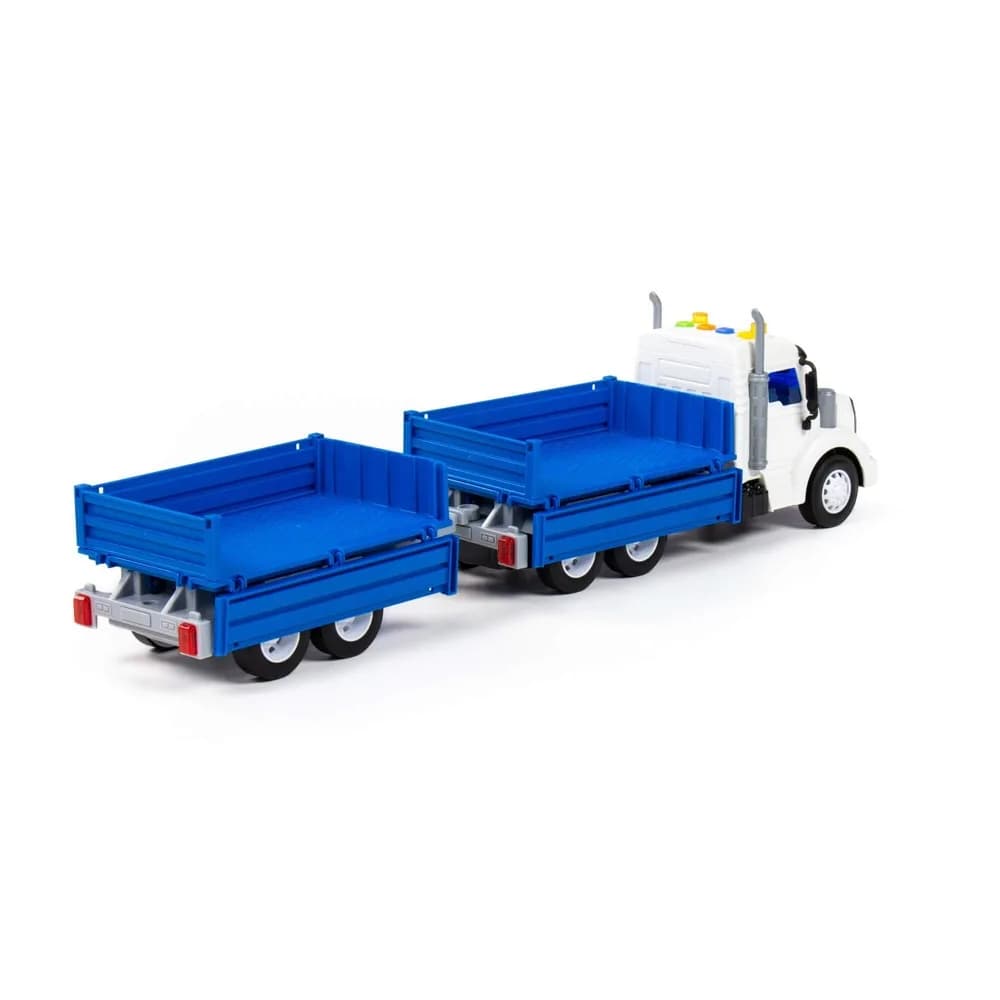 Camion + remorca, cu lumina si sunet, 53.5x11.5x18.5 cm, Polesie — miniatură