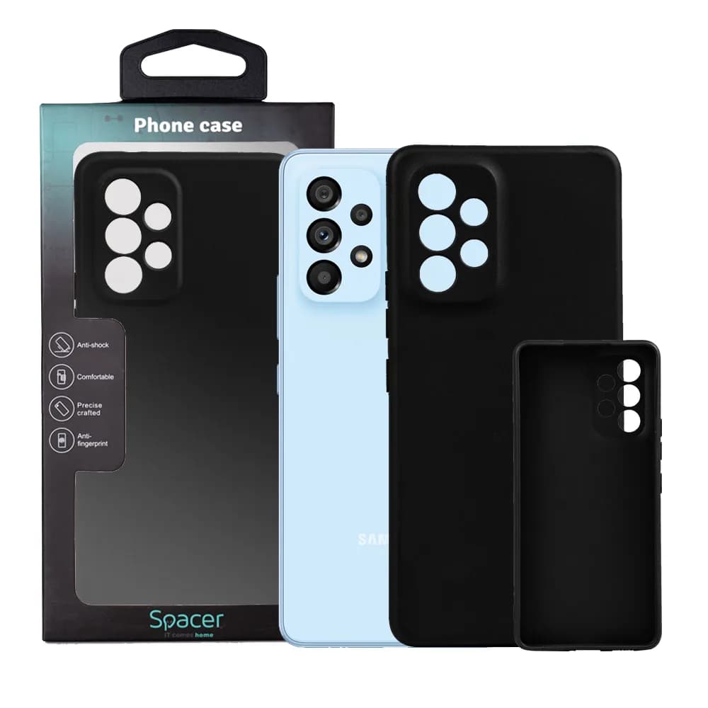 Husa Samsung Galaxy A53 5G Spacer, negru, grosime 1.5mm, material flexibil TPU "SPPC-SM-GX-A53-TPU"