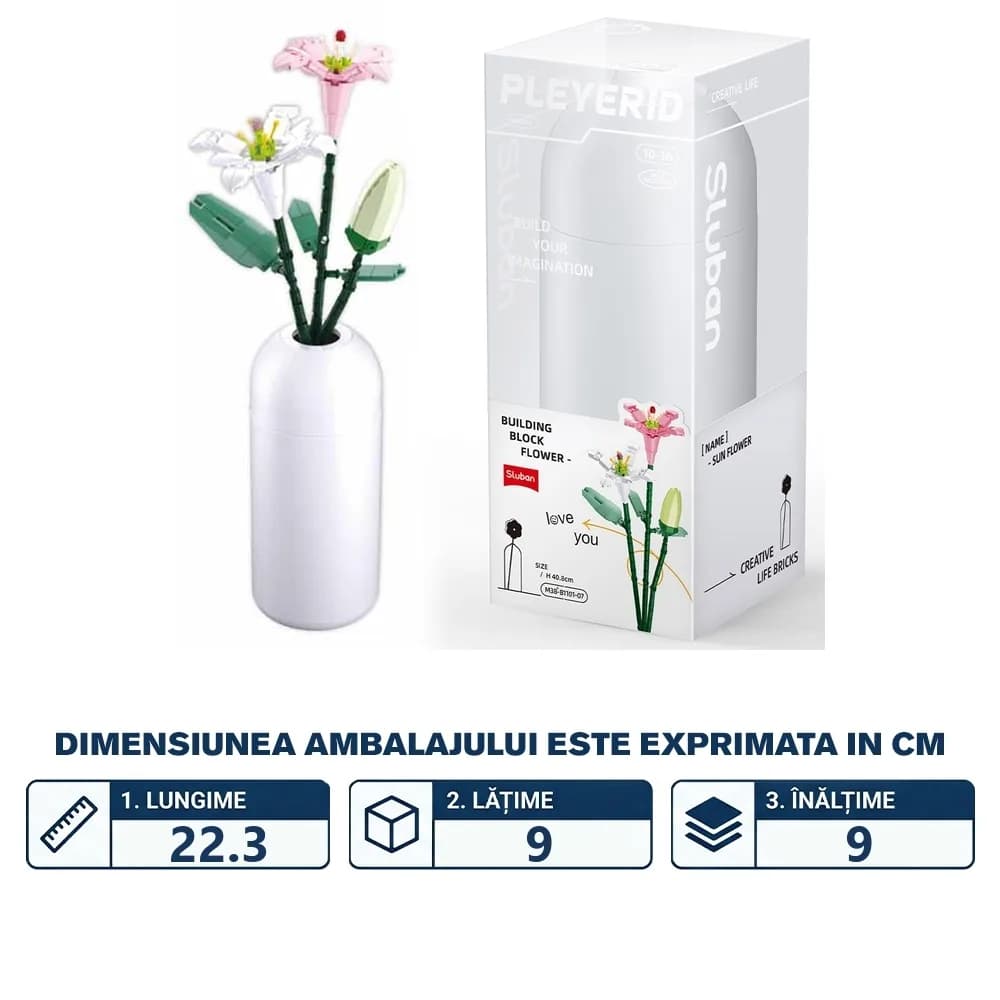 Set de Constructie Flowers, 247 piese, Crin - Sluban — miniatură