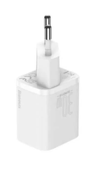 INCARCATOR retea Baseus Super Si, Quick Charge 30W, 1 x USB Type-C 5V/3A, alb "CCSUP-J02" - 6953156205079 — miniatură