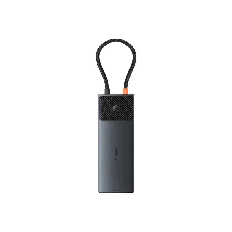 DOCKING Station Baseus Metal Gleam Series II 10-in-1, conec PC USB-C, USB 3.0x2, USB Type-Cx1, USB-Type-Cx1 PD 100W, HDMIx2/4K/60Hz, Gigabit RJ-45x1,card readerx1,LED, gri "B00061800123-01" - 6932172689667 — miniatură