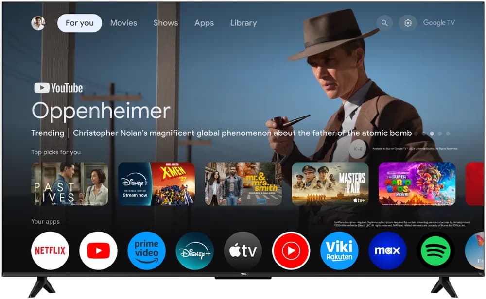 Televizor TCL QLED 55T69C, 138 cm, Smart Google TV, 4K — miniatură