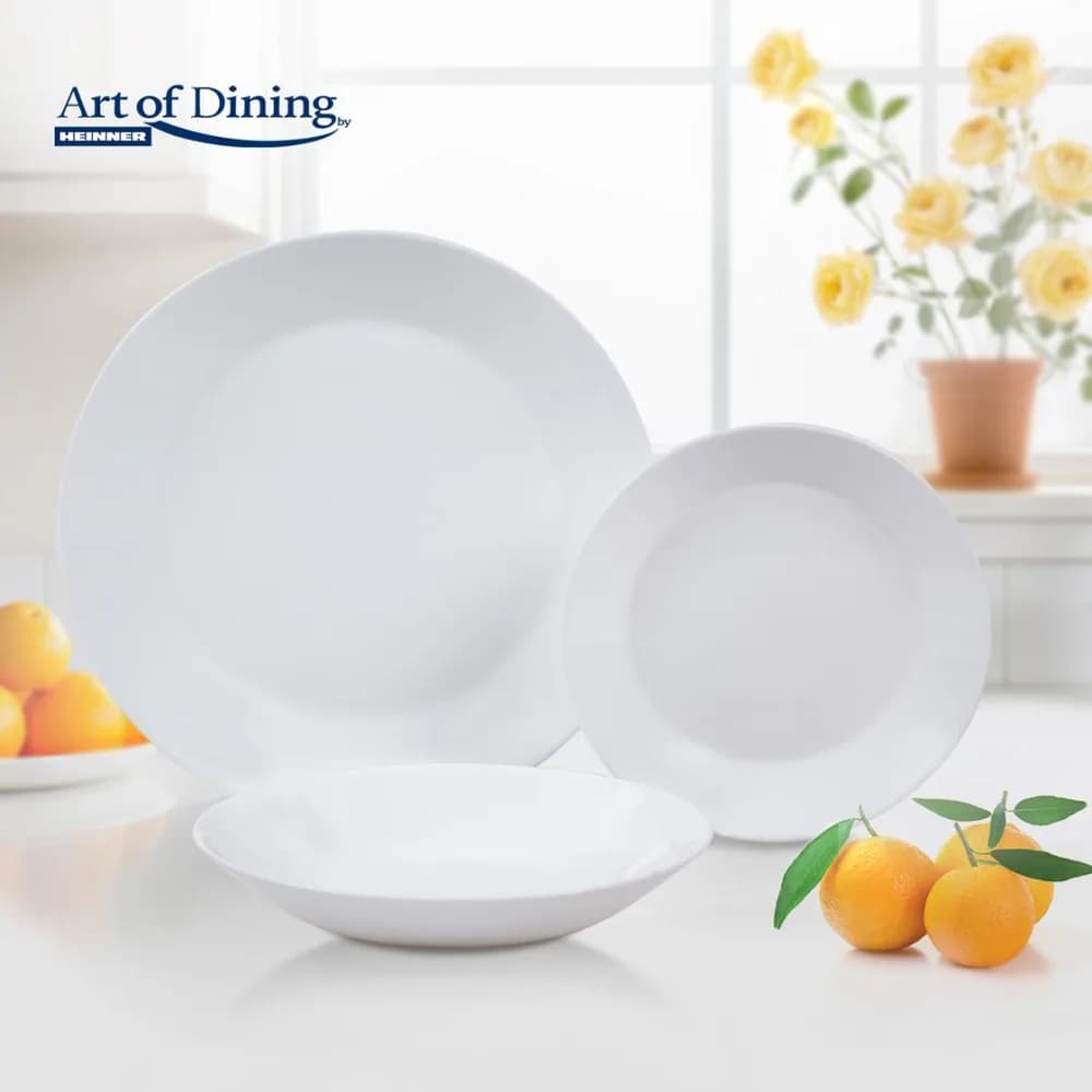 SERVICIU MASA DIN OPAL ALB 18 PIESE, ELYA, ART OF DINING — miniatură
