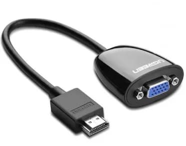 CABLU video Ugreen, "MM105" HDMI (T) la 1 x VGA (M) 1920x1080 la 60Hz fara sunet, lungime 0.15m, negru "40253" - 6957303842537