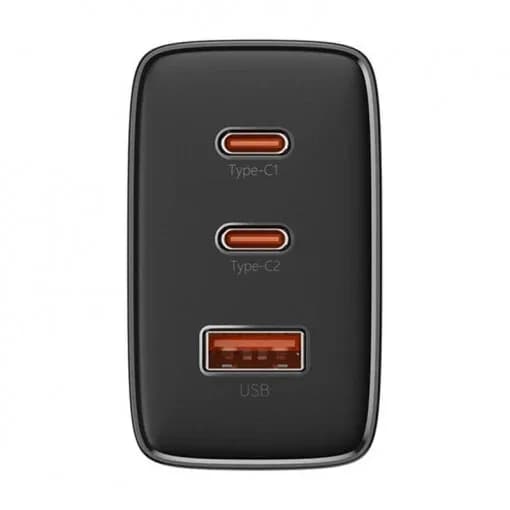 INCARCATOR RETEA Baseus Cube Pro, Quick Charge 65W, 2 x USB Type-C Output 5V/3A, 1 x USB, negru "P10152301113-00" - 6932172641474 — miniatură