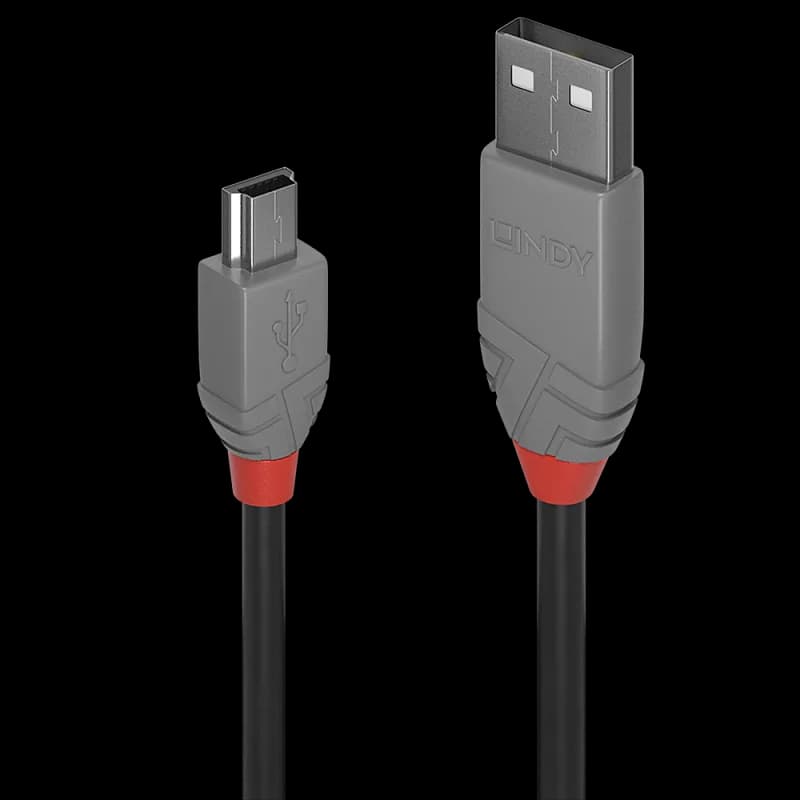 Cablu Lindy 3m USB 2.0 Type A to Mini B, Supported Bandwidth: 480Mbps