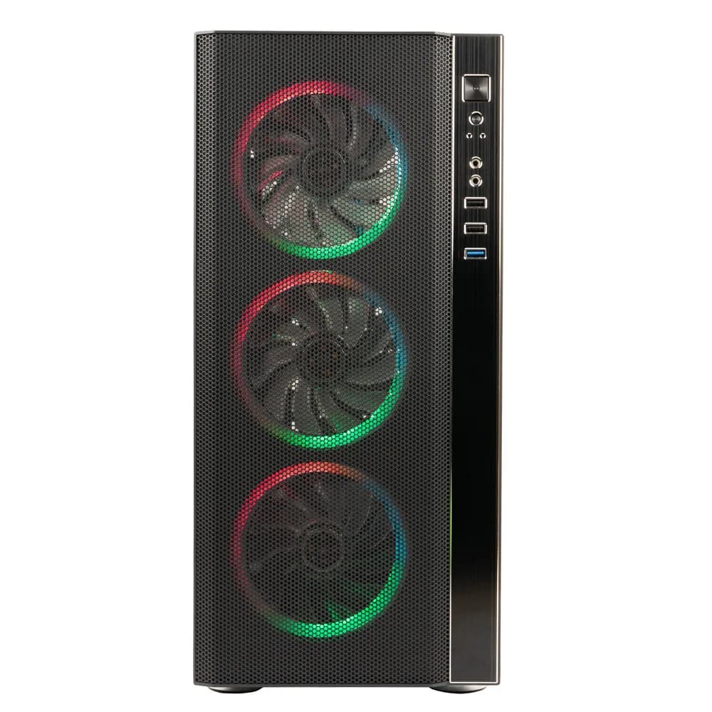 CARCASA SPACER - gaming, Middle Tower, ATX, "RAINBOW", fara sursa, sticla securizata, fara ventilatoare, USB 2.0 x 2, USB 3.0 x 1, HD-Audio, mesh, panou frontal plasa metalica+aluminiu, "SPCS-GC-RAINBOW-NF" — miniatură
