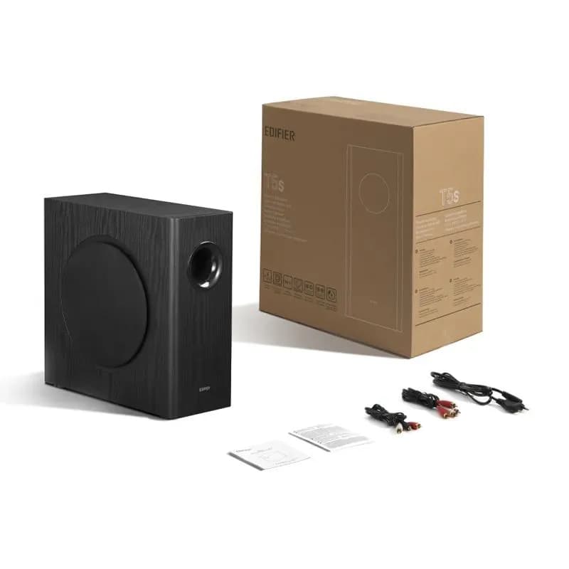 SUBWOOFER EDIFIER, RMS: 70W activ, 8" bass, RCA Line-in/Line-out, automatic stand-by, frecv. 35Hz-115Hz, black, " T5S-BK" — miniatură