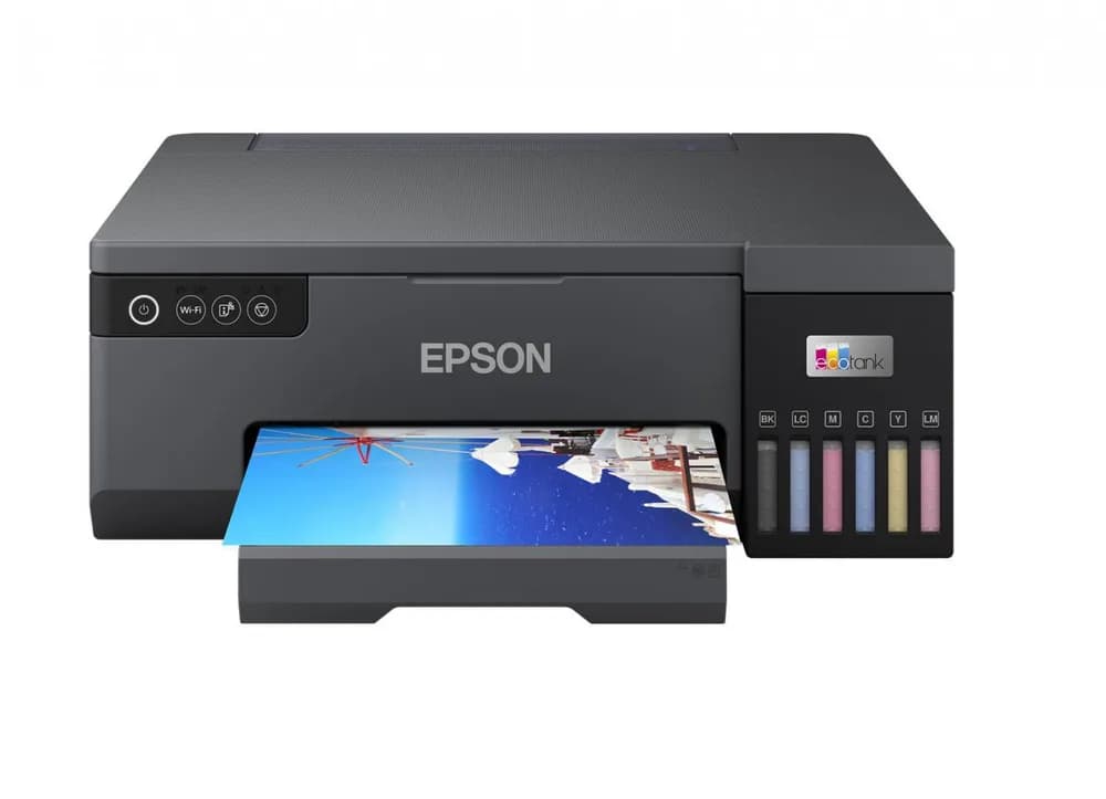 Imprimanta inkjet color foto CISS Epson L8050, dimensiune A4, 6 culori, viteza max 8ppm alb-negru, 8ppm color, rezolutie 5760x1440dpi, alimentare hartie 100 coli, interfata Wireless LAN IEEE 802.11a/b/g/n, Wi-Fi Direct, consumabile: se livreaza cu cartuse individuale (70ml), foloseste ulterior